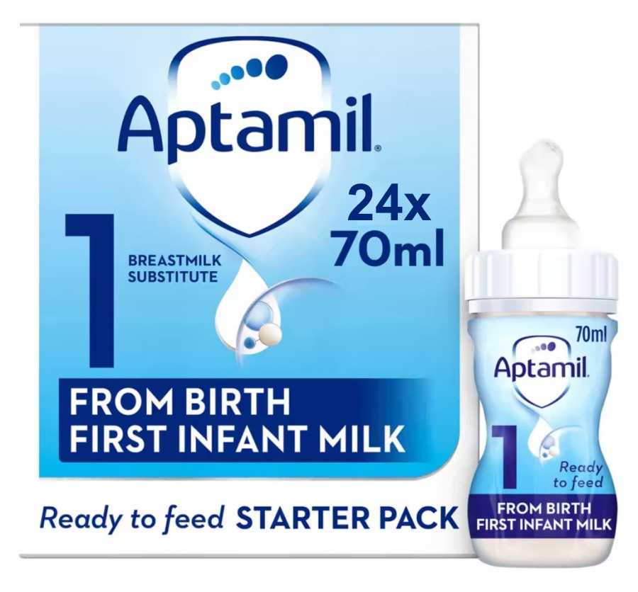 Aptamil Ready To Feed 24-Pack 70ml With Teats
